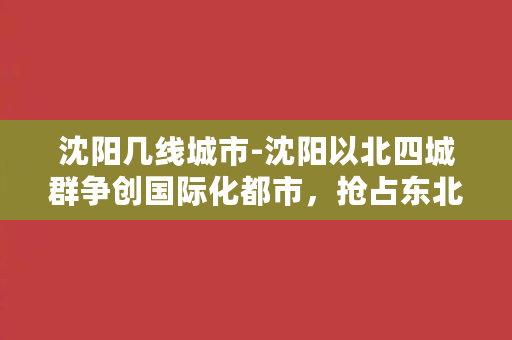 沈阳几线城市-沈阳以北四城群争创国际化都市，抢占东北发展制高点